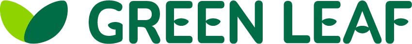 Green Leaf logo+sign horizontal green+light green
